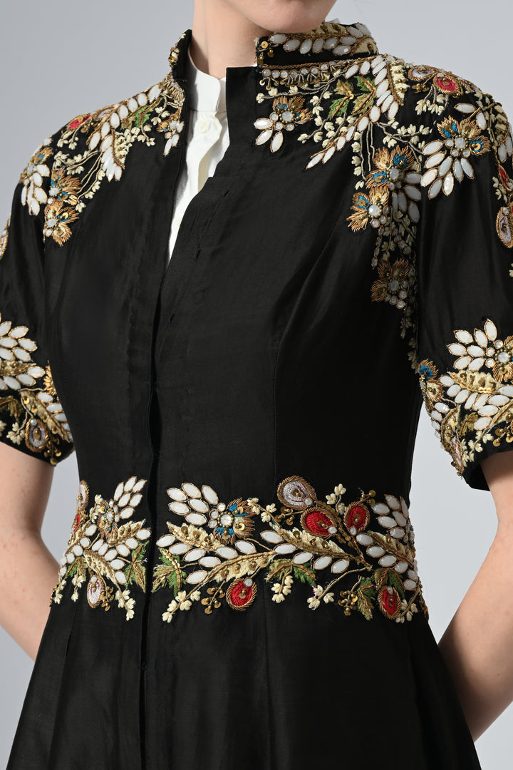 Front-Opening Embellished Gown