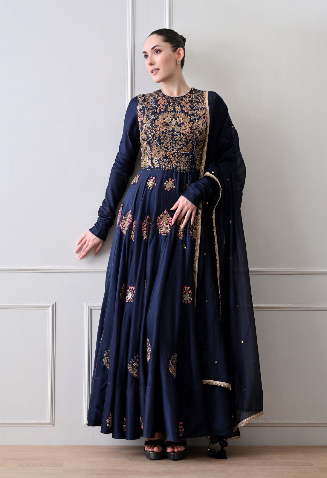 Royal Blue Anarkali Samant Chauhan Royal Blue Anarkali Samant Chauhan