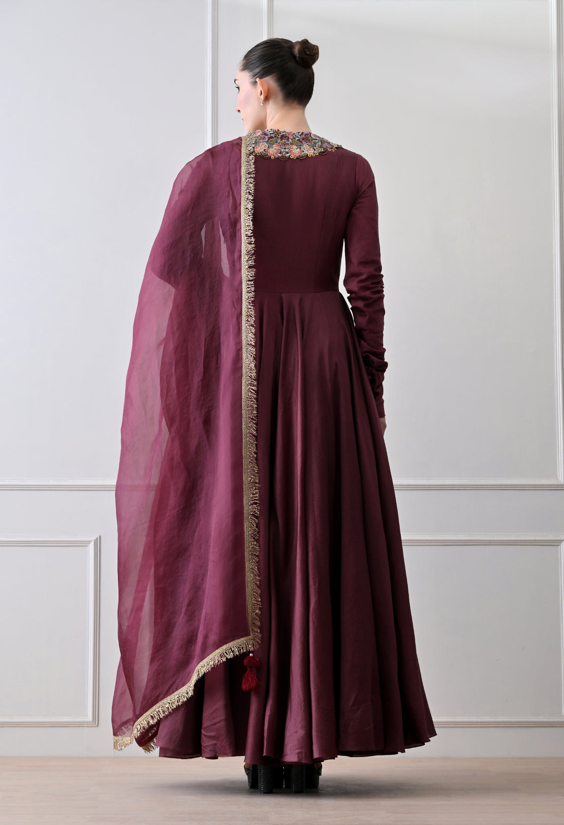 Maroon Anarkali Set