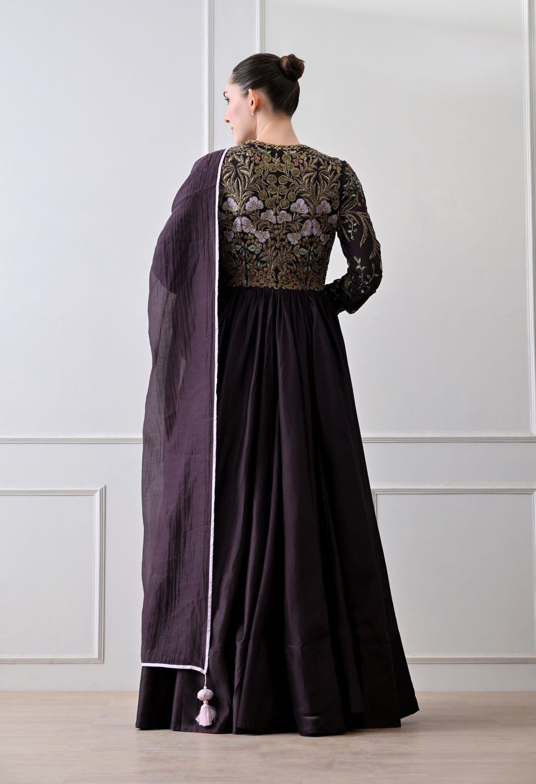 Umber Anarkali Set