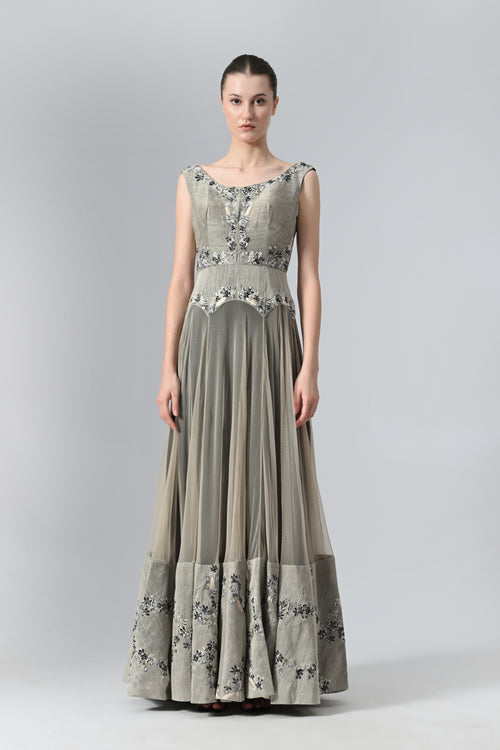 Fit & flare Embroidered Gown