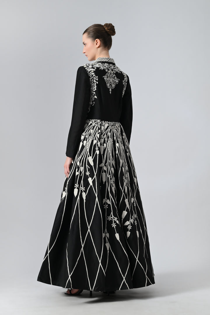 Pleated Jacket Gown