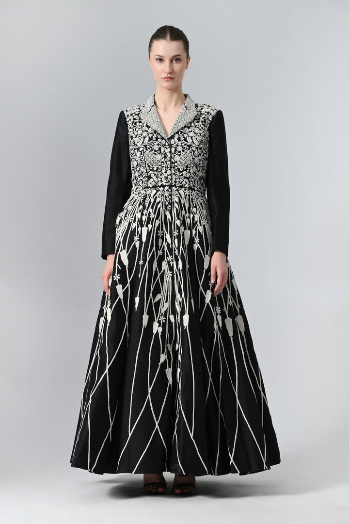 Pleated Jacket Gown