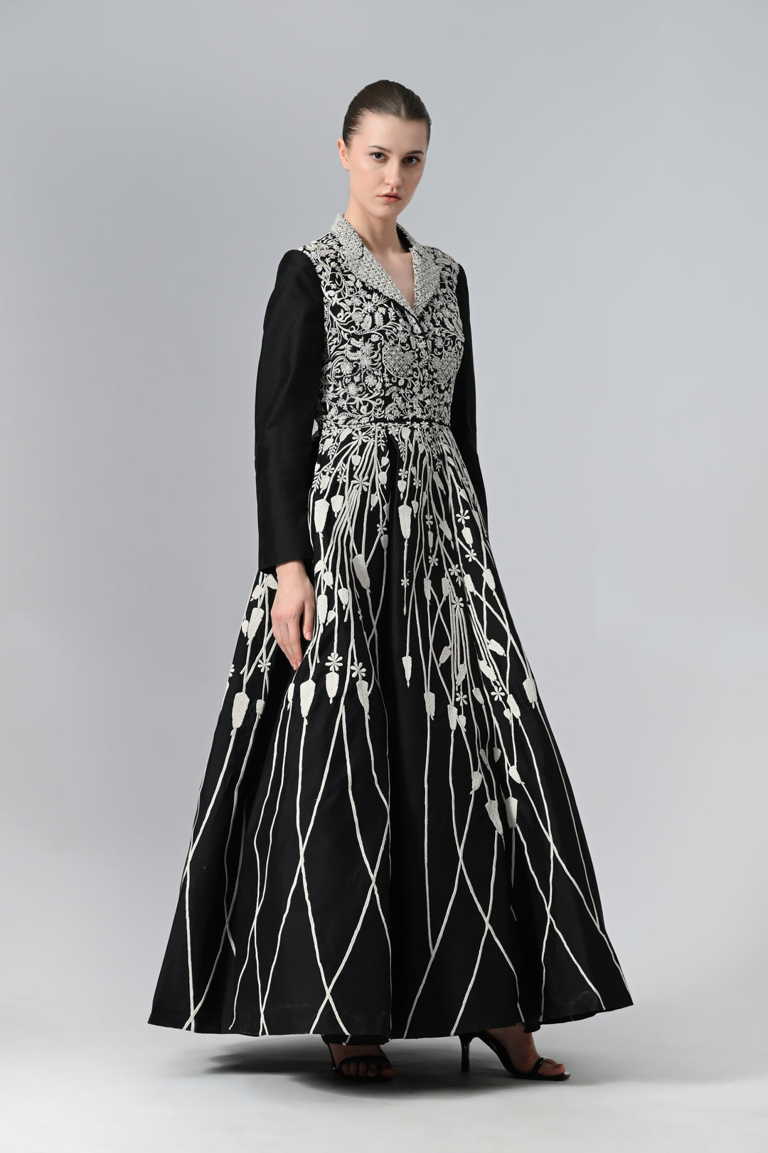Pleated Jacket Gown
