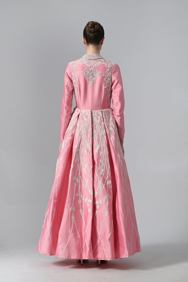 Pleated Jacket Gown