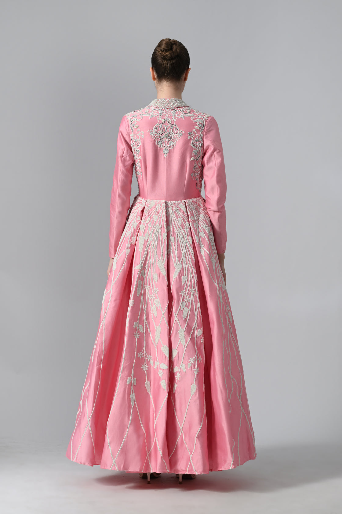 Pleated Jacket Gown