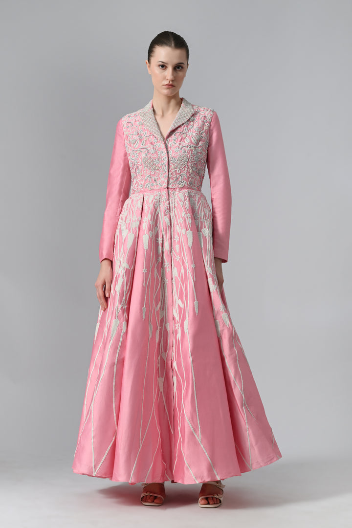 Pleated Jacket Gown