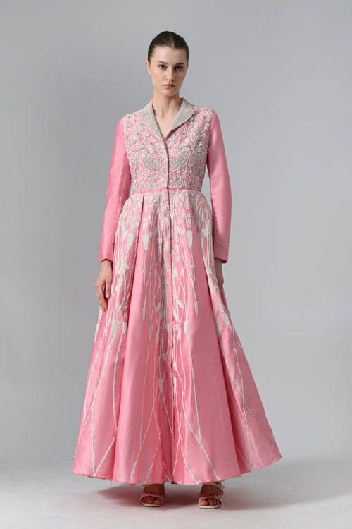 Pleated Jacket Gown