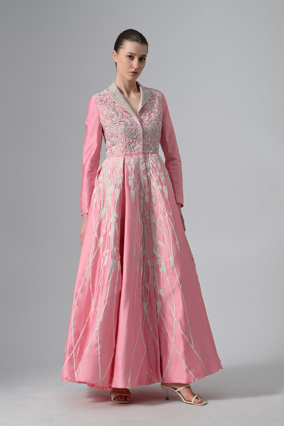 Pleated Jacket Gown