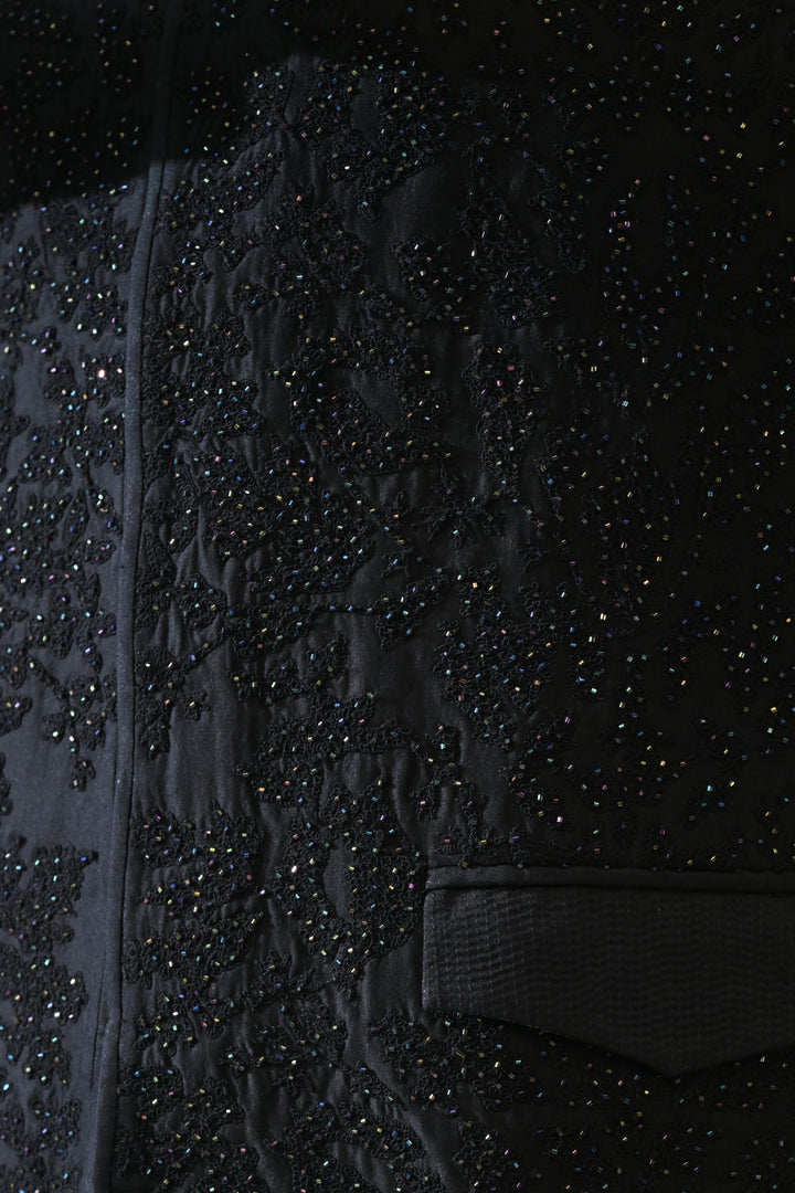Black Classic Embroidered Waistcoat