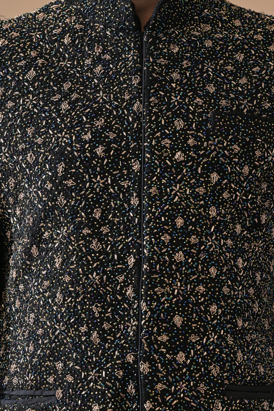 Black Zardozi Work Waistcoat