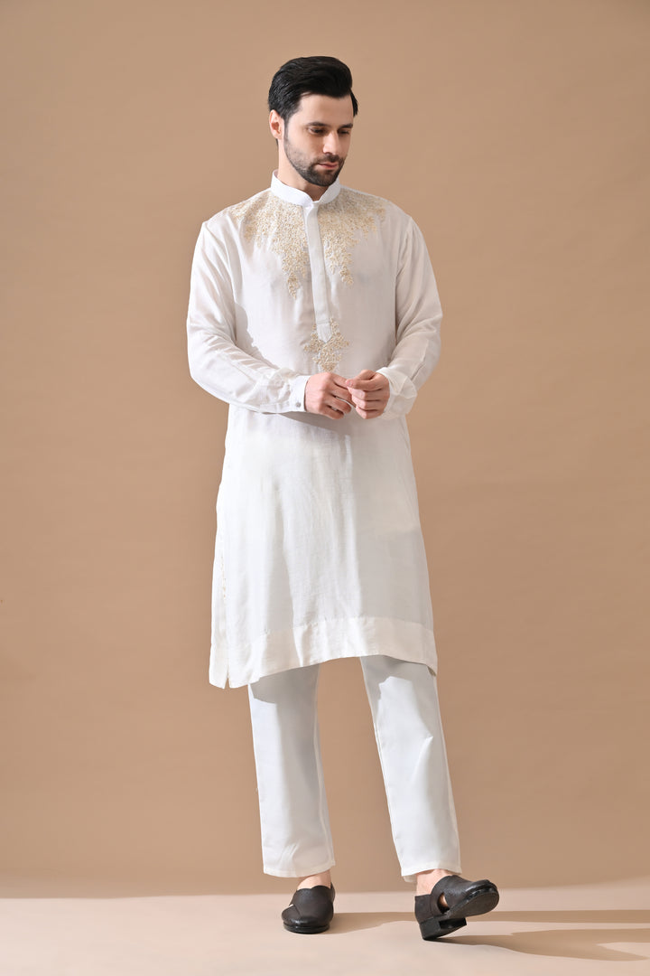 Ivory Royal Embroidered Kurta