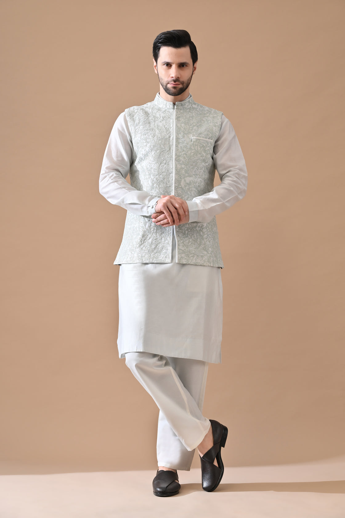 Mint Waistcoat With Tonal Finish