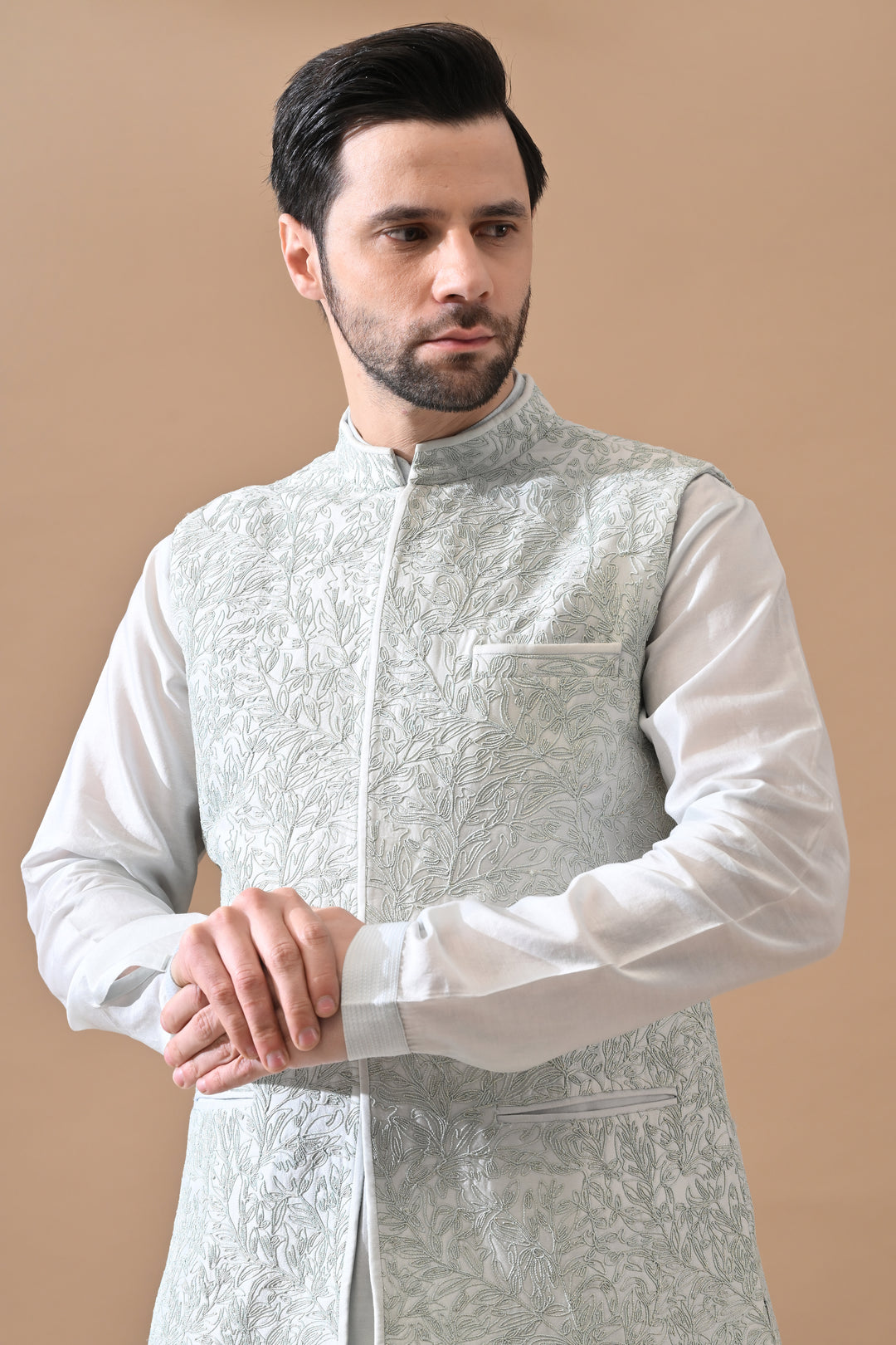 Mint Waistcoat With Tonal Finish