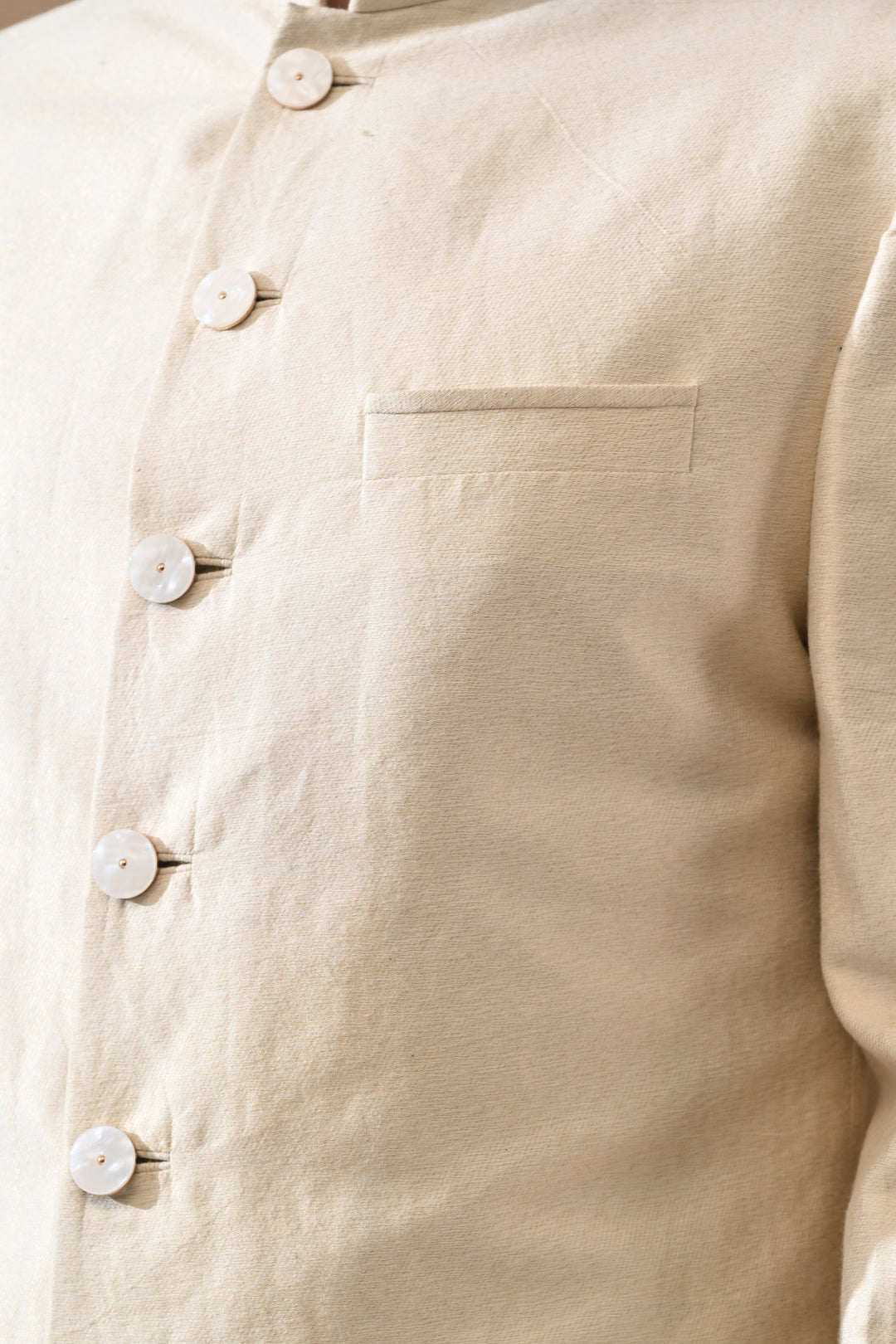 Beige Classic Bandhgala Sherwani