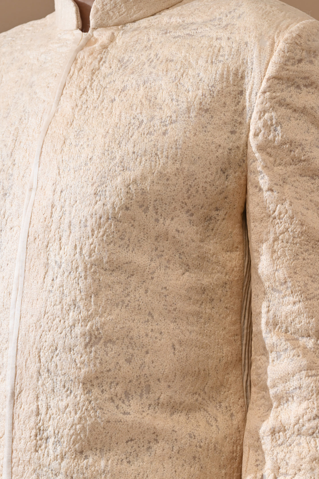 Baby Pink Classic Sand Textured Sherwani