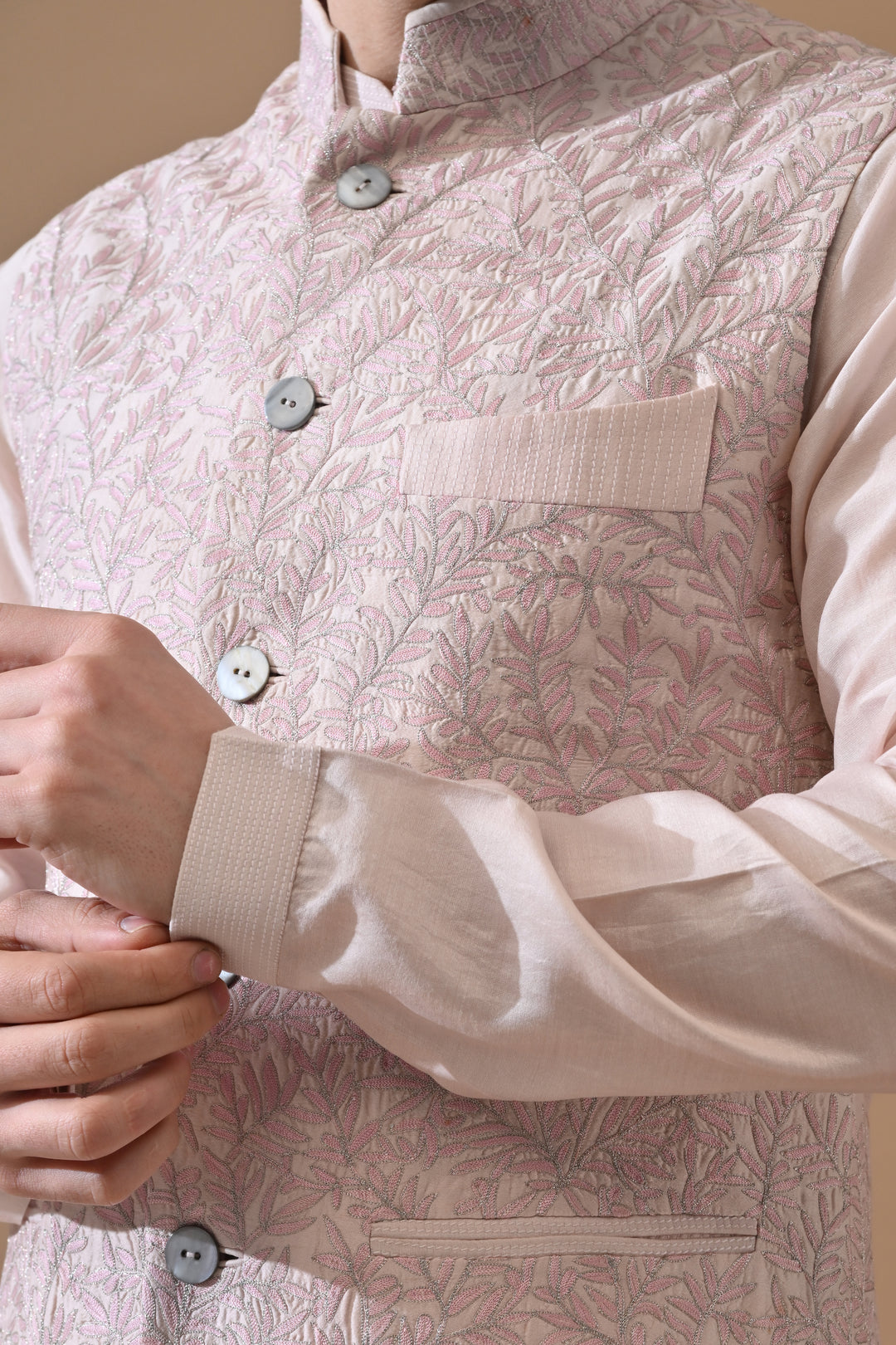 Powder Pink Classic Waistcoat Set