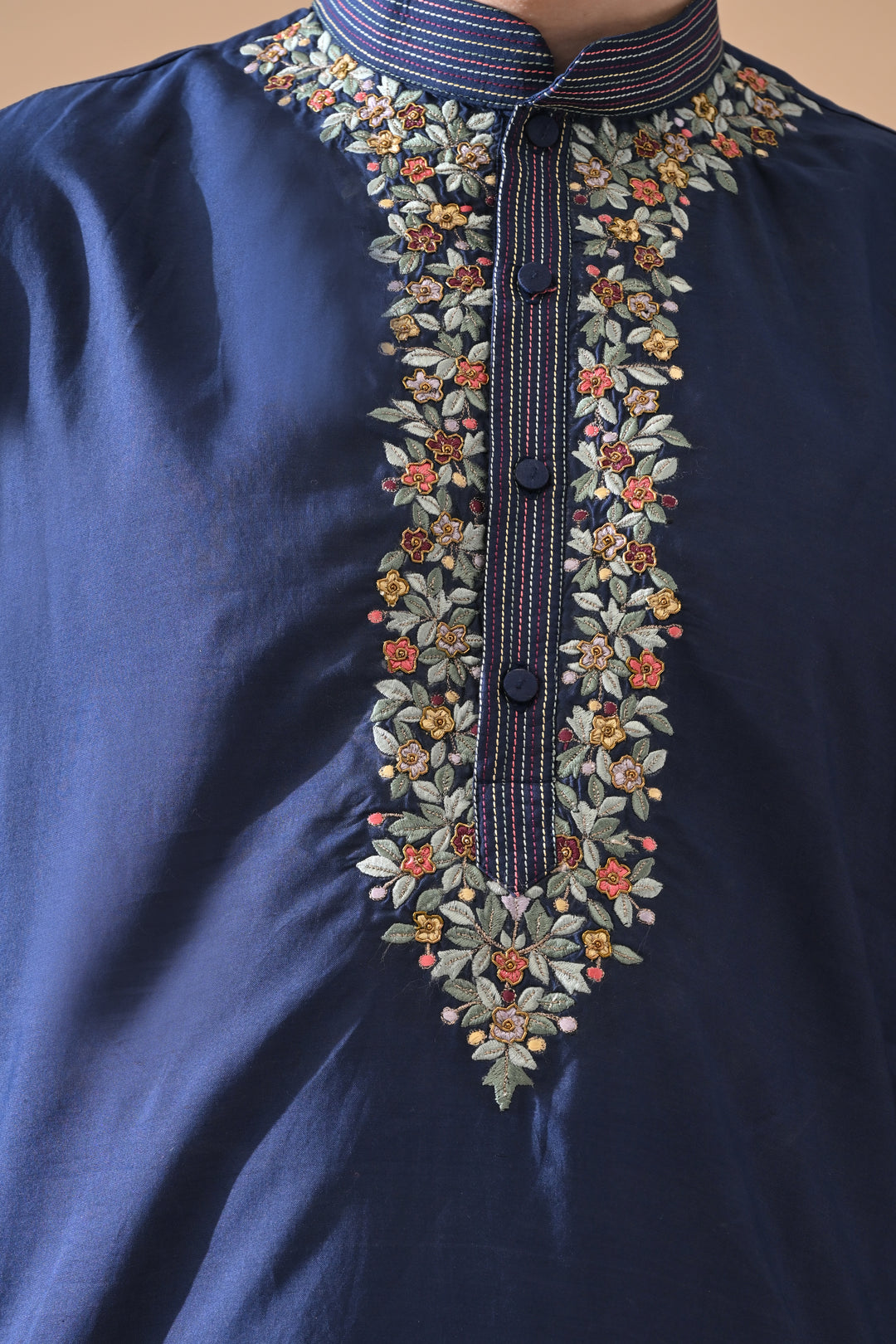 Indigo Pushpa Embroidered Kurta Set