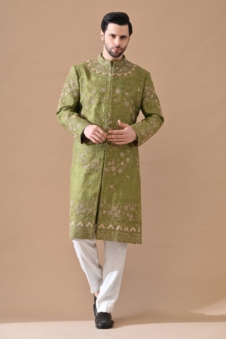 Zaitoon Classic Embroidered Sherwani