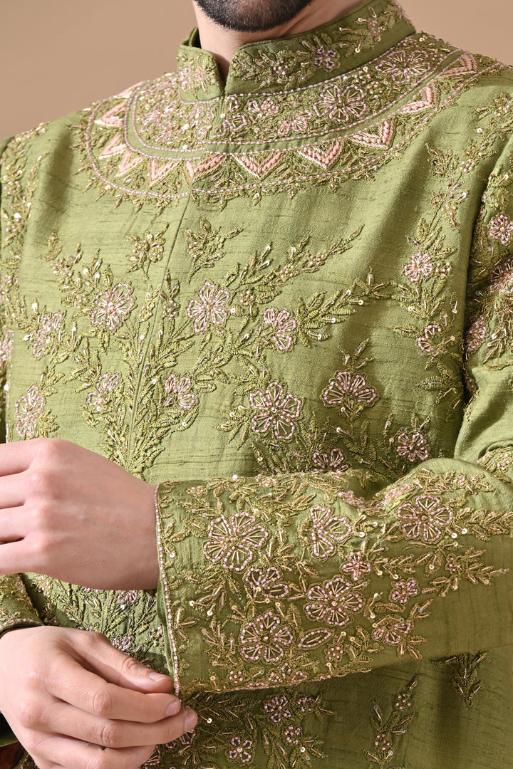 Zaitoon Classic Embroidered Sherwani