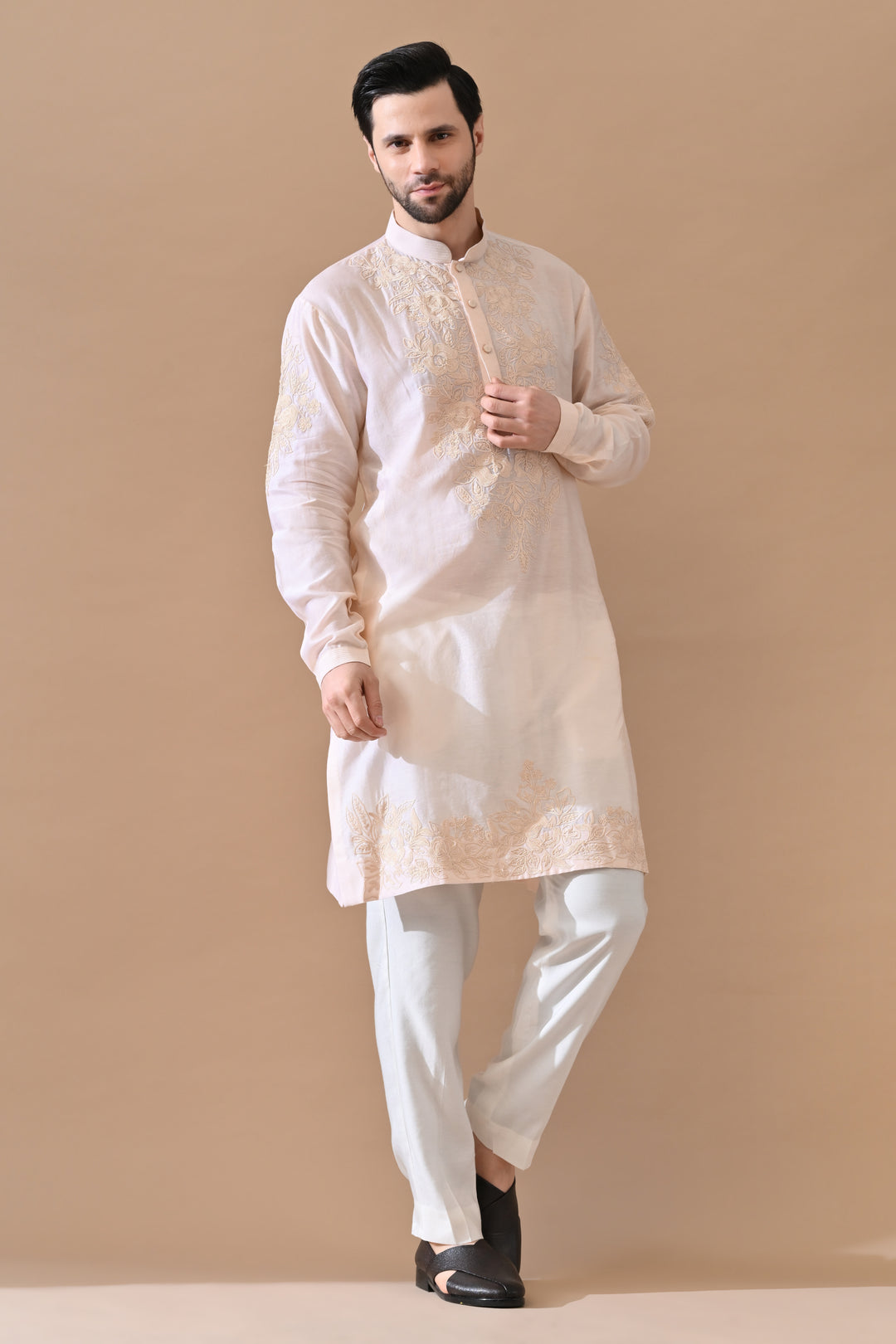 Darbar Soft Pink Embroidered Kurta