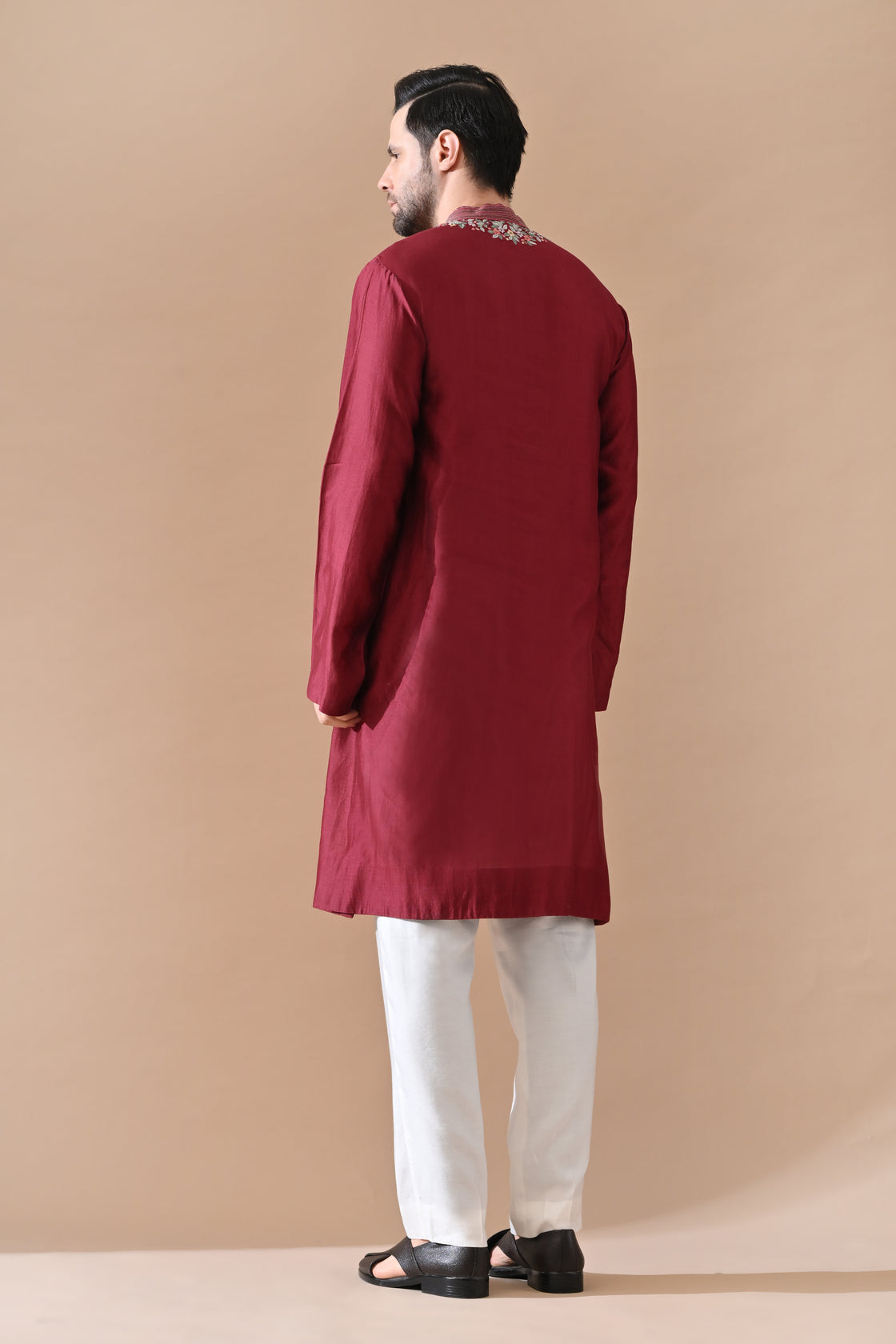 Maroon Noor Embroidered Kurta