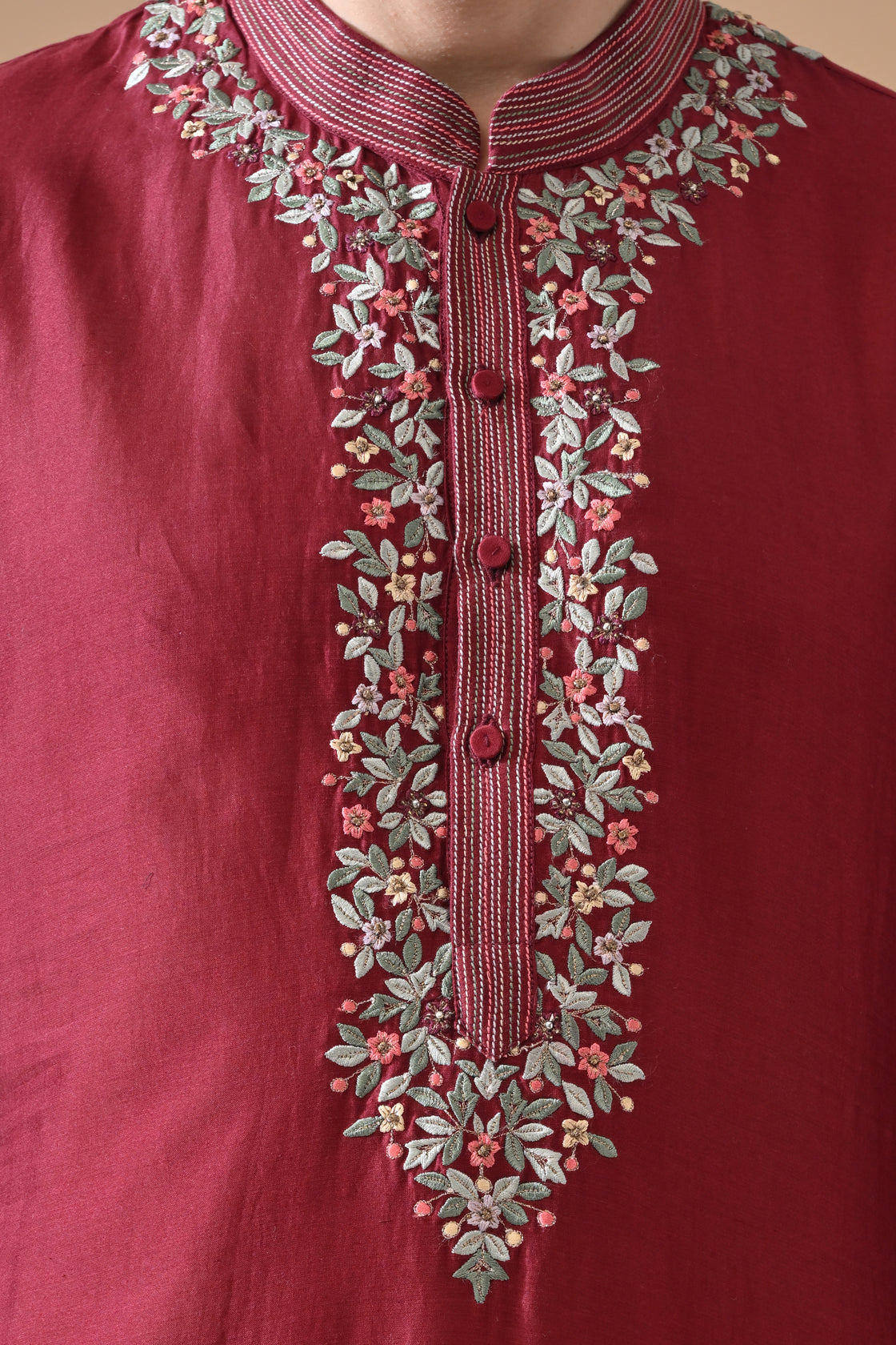 Maroon Noor Embroidered Kurta