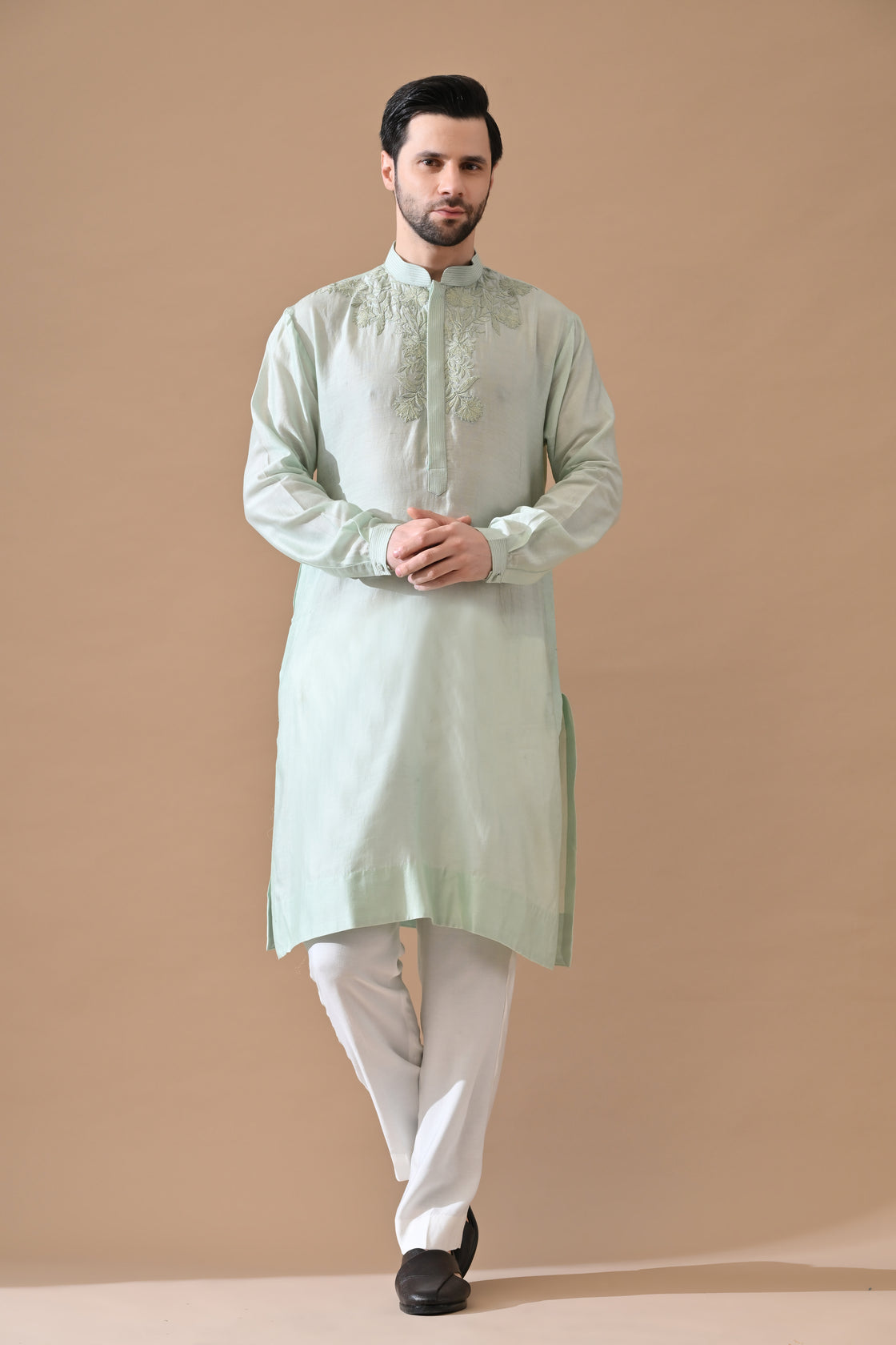 Pista Kurta Set with Tonal Embroidery