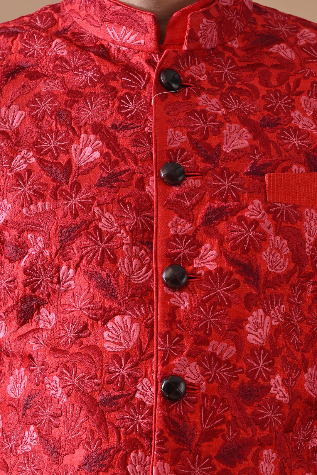 Crimson Statement Floral Sherwani