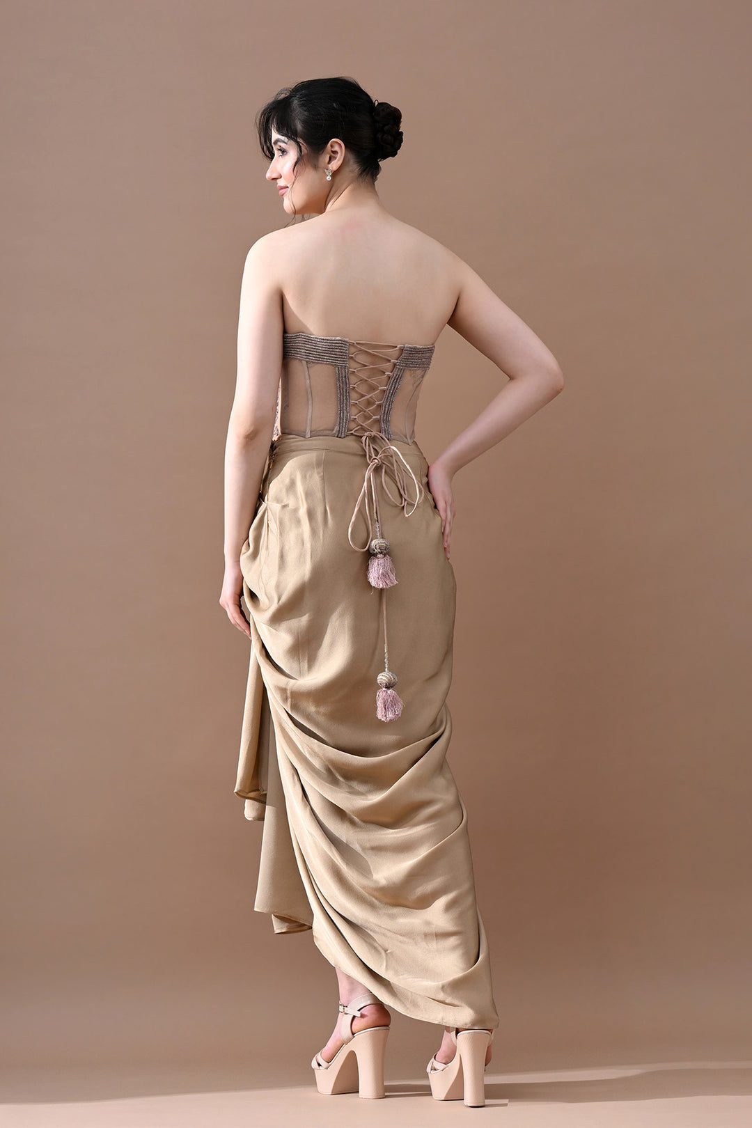 Champagne Dusk Hand-Embroidered Corset