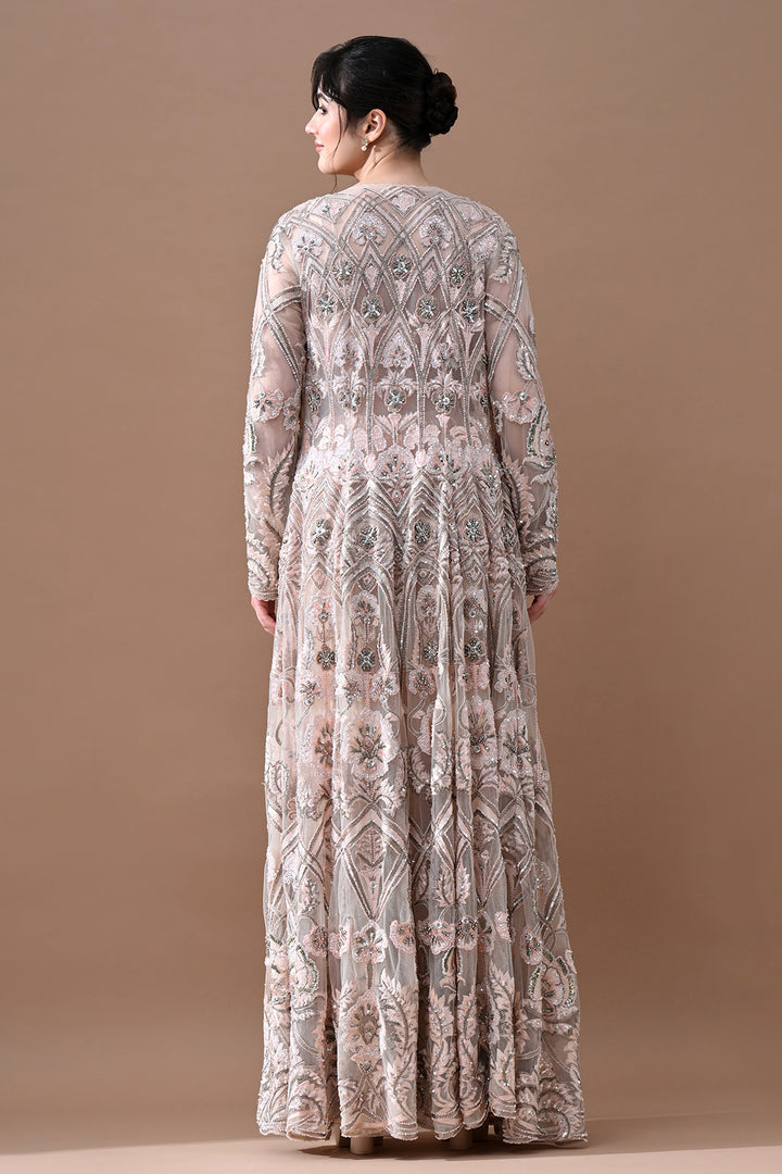 Blush Floral Embroidered Jacket Set