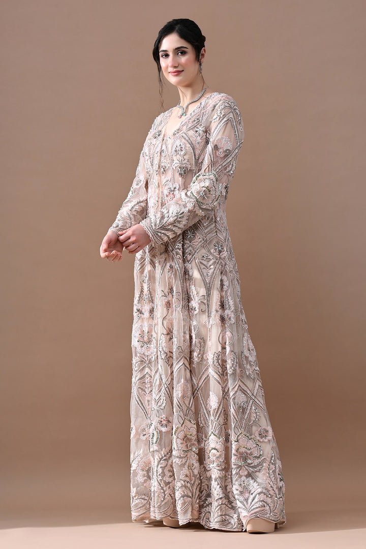 Blush Floral Embroidered Jacket Set