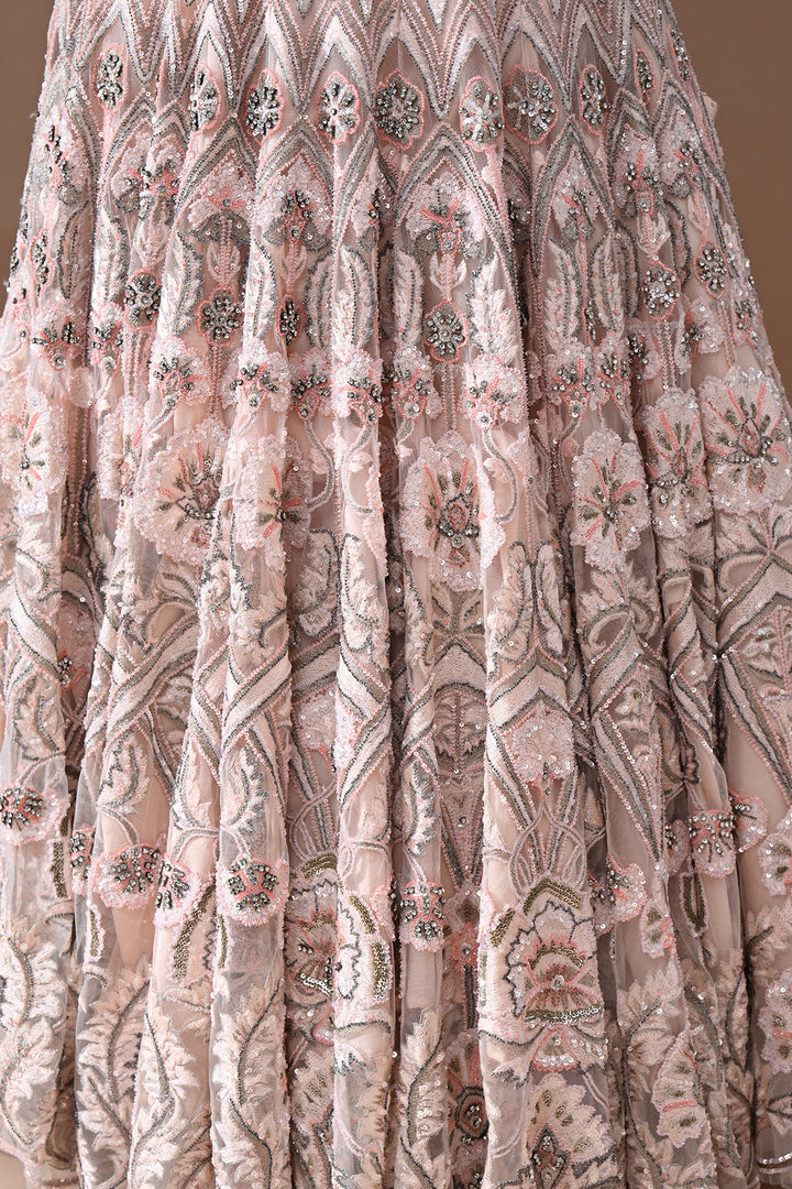 Blush Pink Hand Embroidered Lehenga Set