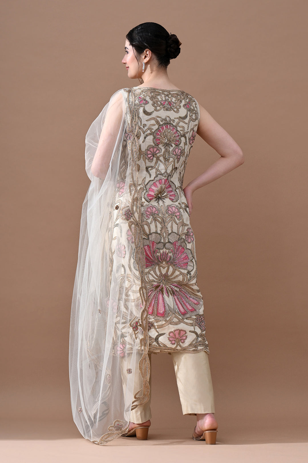 Ivory Ornate Floral Suit Set
