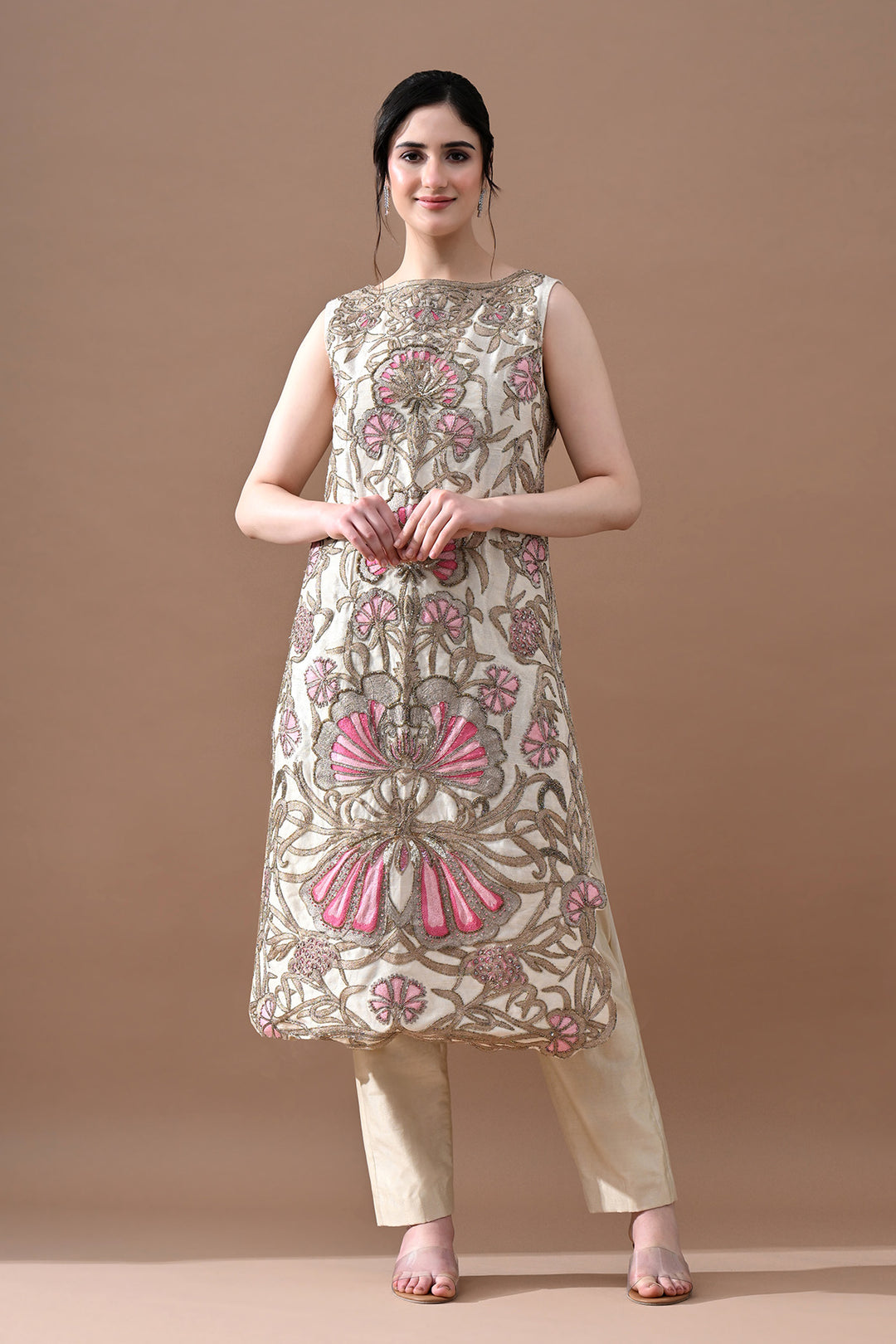 Ivory Ornate Floral Suit Set