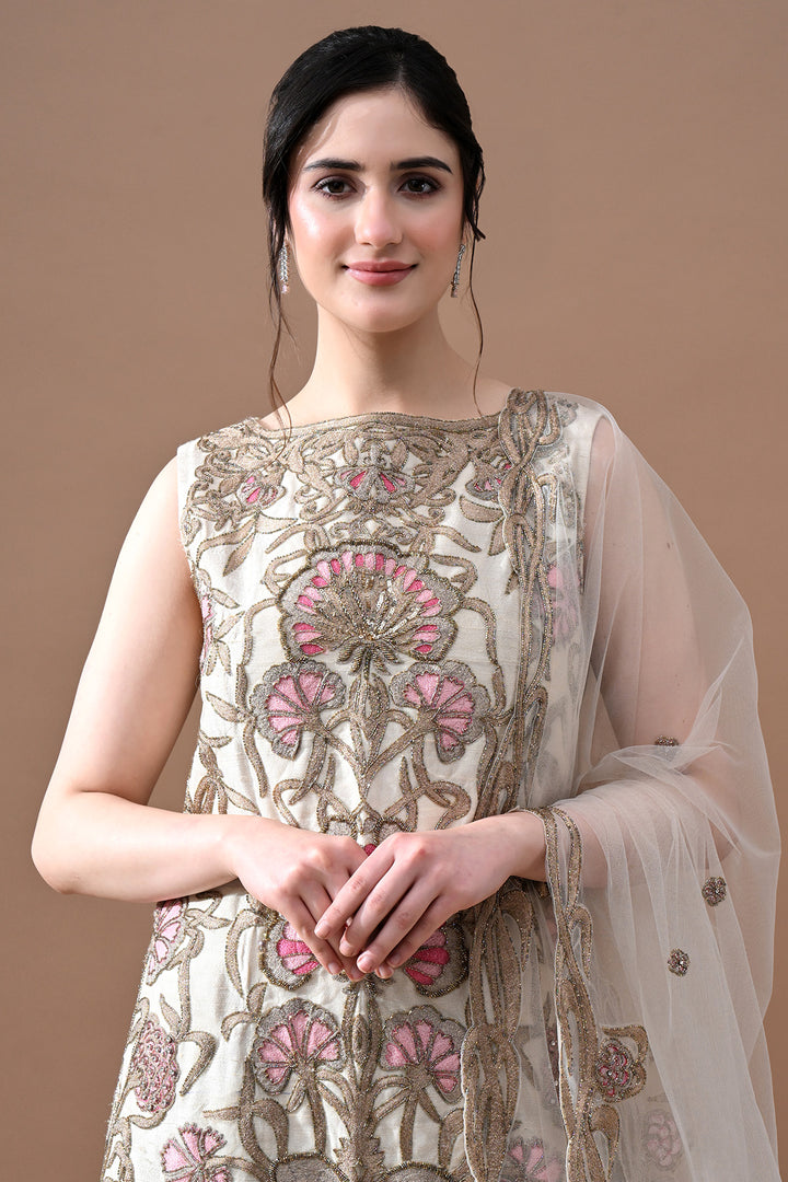 Ivory Ornate Floral Suit Set