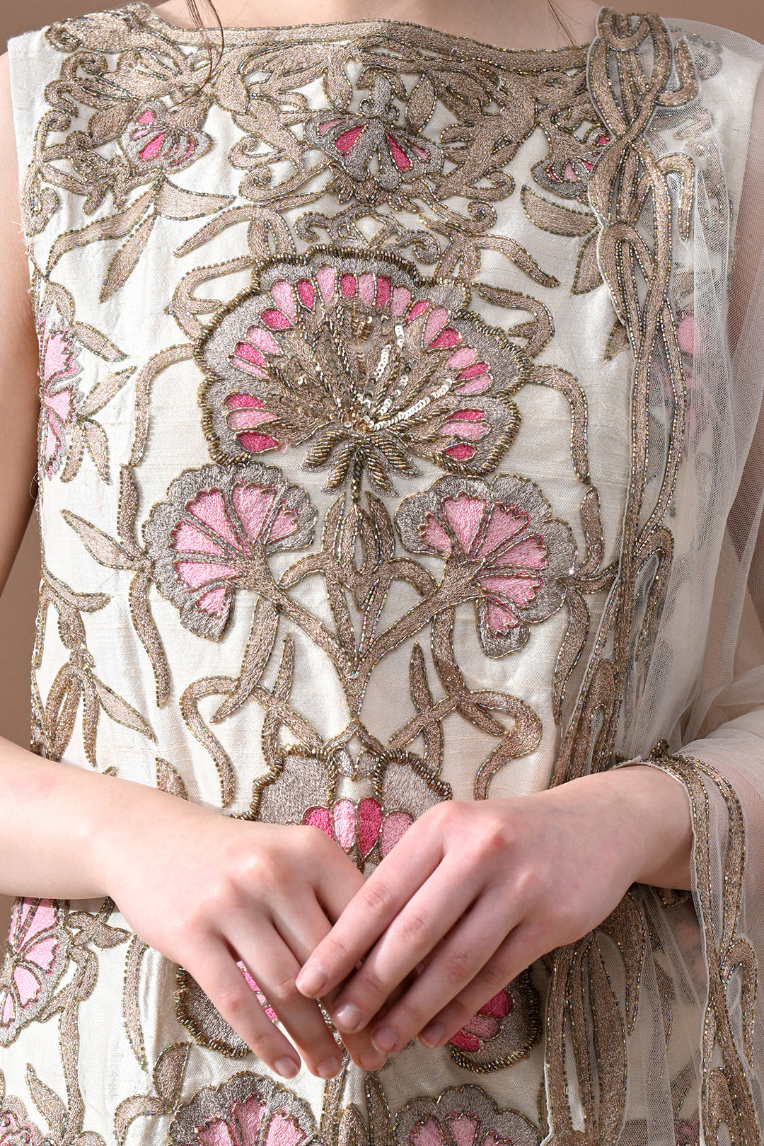 Ivory Ornate Floral Suit Set
