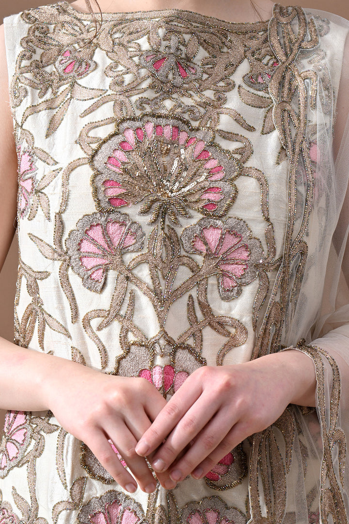 Ivory Ornate Floral Suit Set