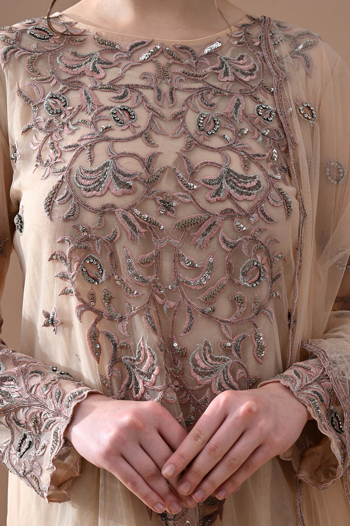 Soft Beige Floral Suit Set
