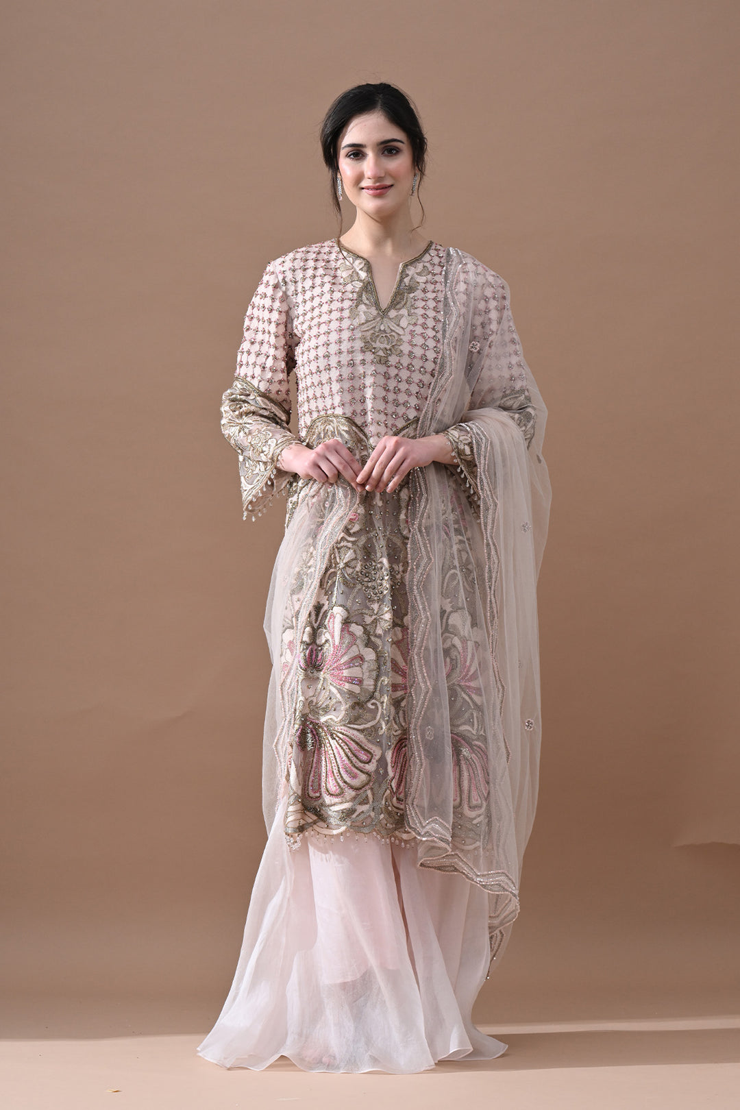 Ivory Blush Floral Suit Set