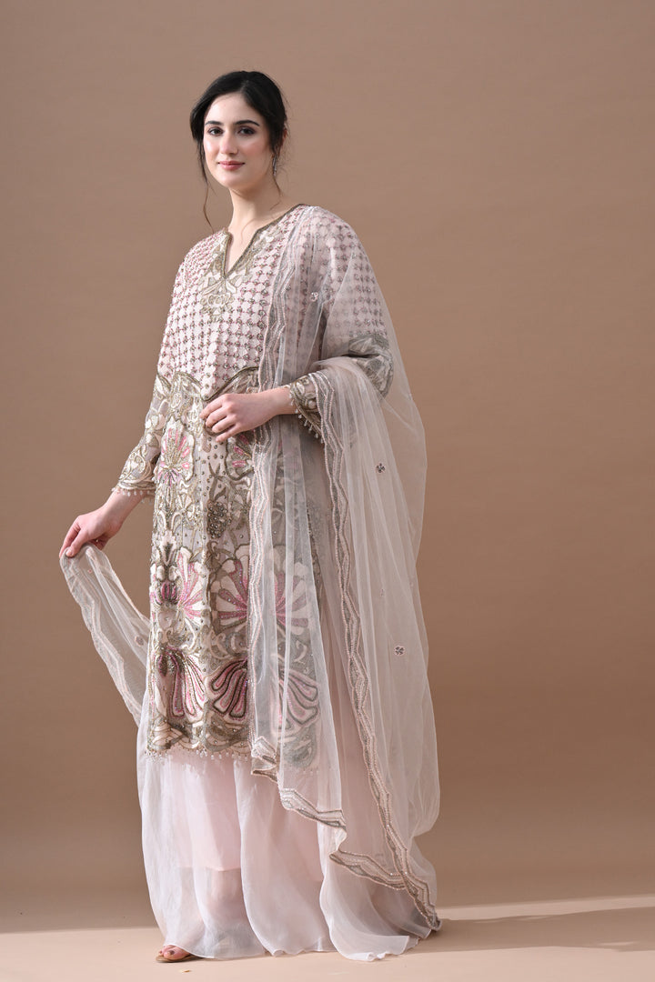 Ivory Blush Floral Suit Set