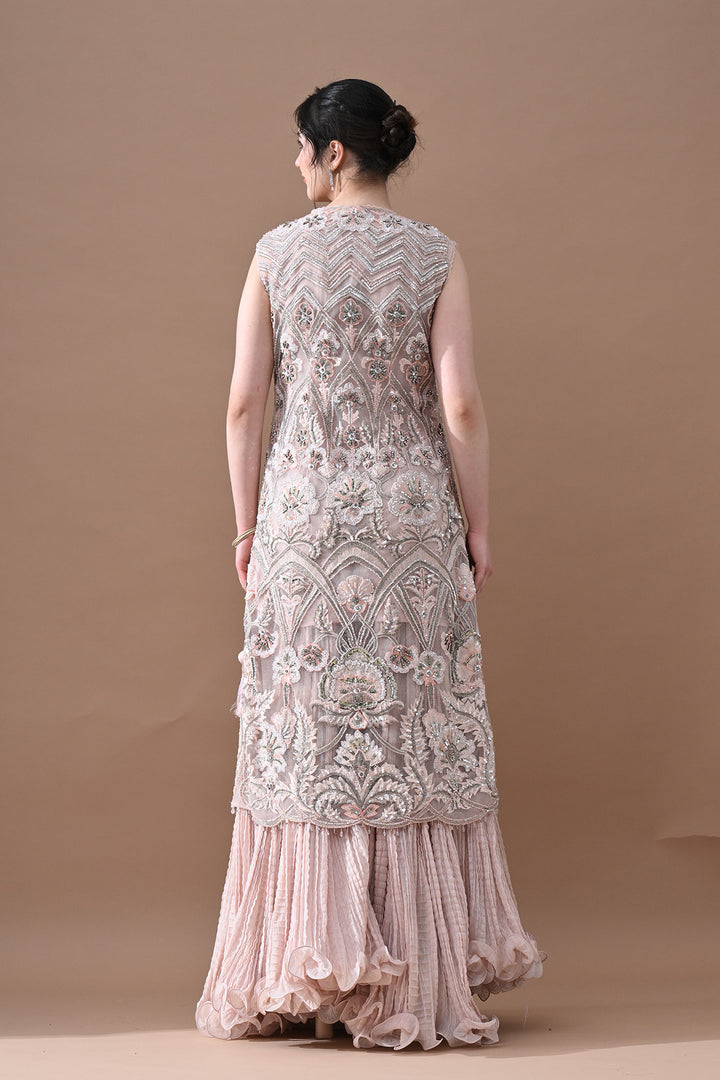 Blush Ivory Embroidered Sharara Set