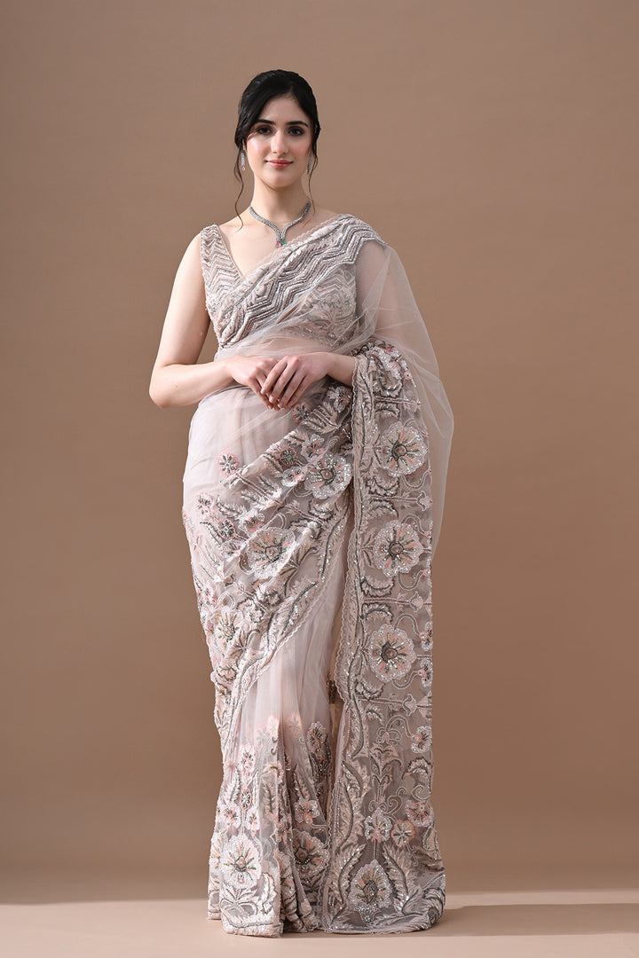 Blush Rose Embellished Saree