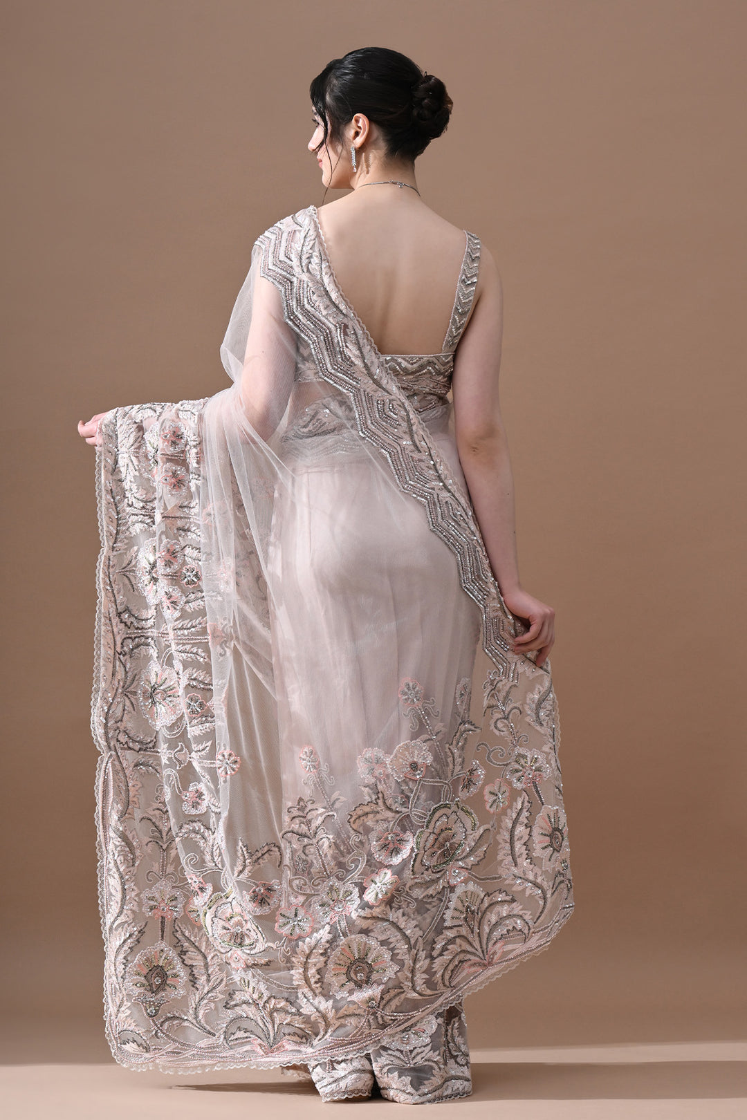 Blush Rose Embellished Saree