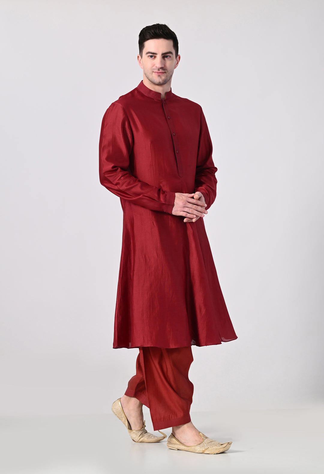 Maroon Statement Floral Sherwani