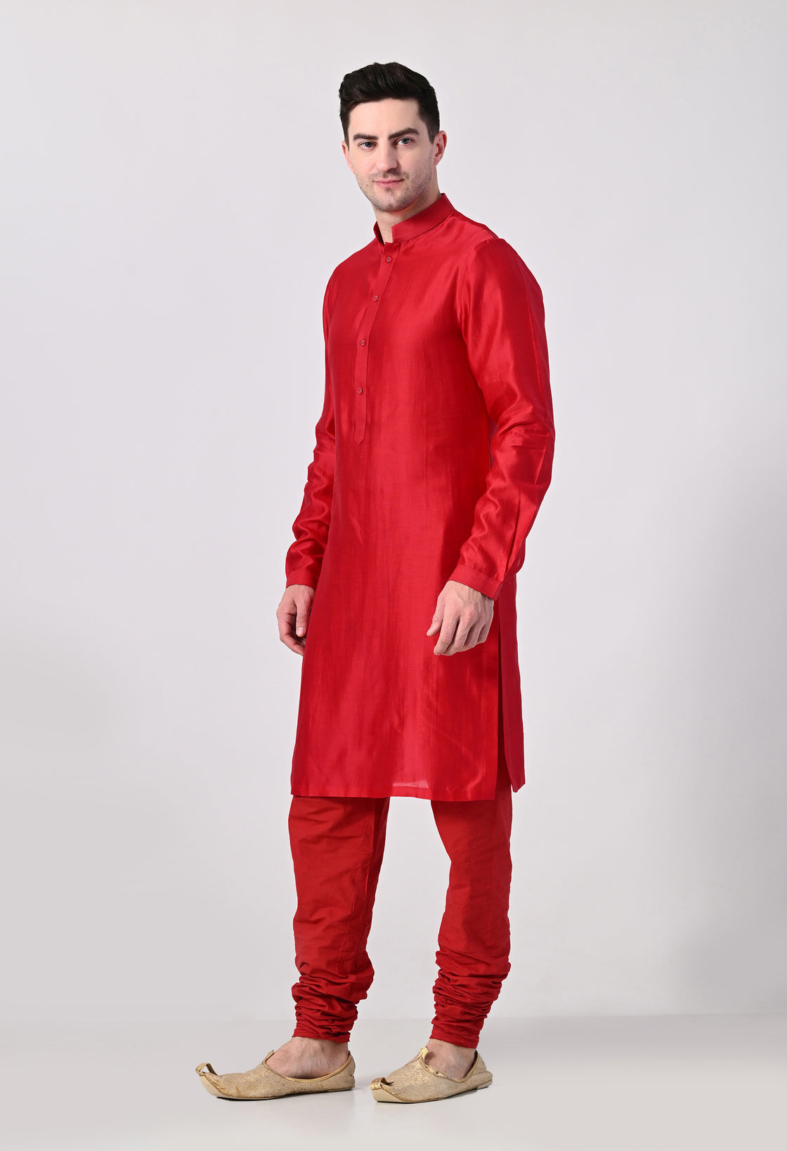 Crimson Embroidered Waistcoat Kurta Set