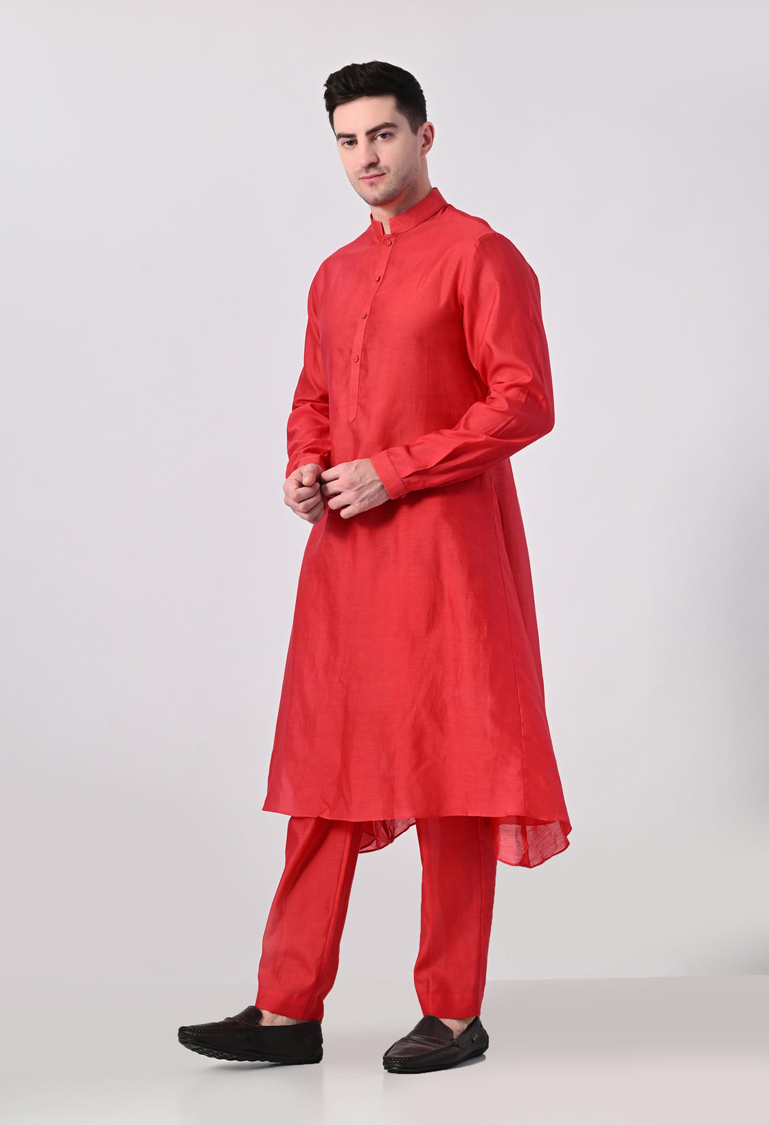 Maroon Classic Sherwani With Tonal Thread Embroidery