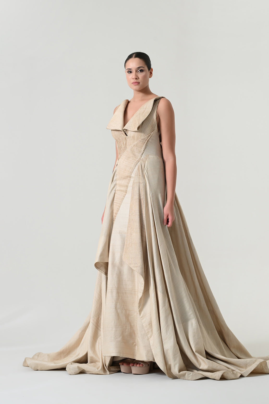 Beige Drape Gown