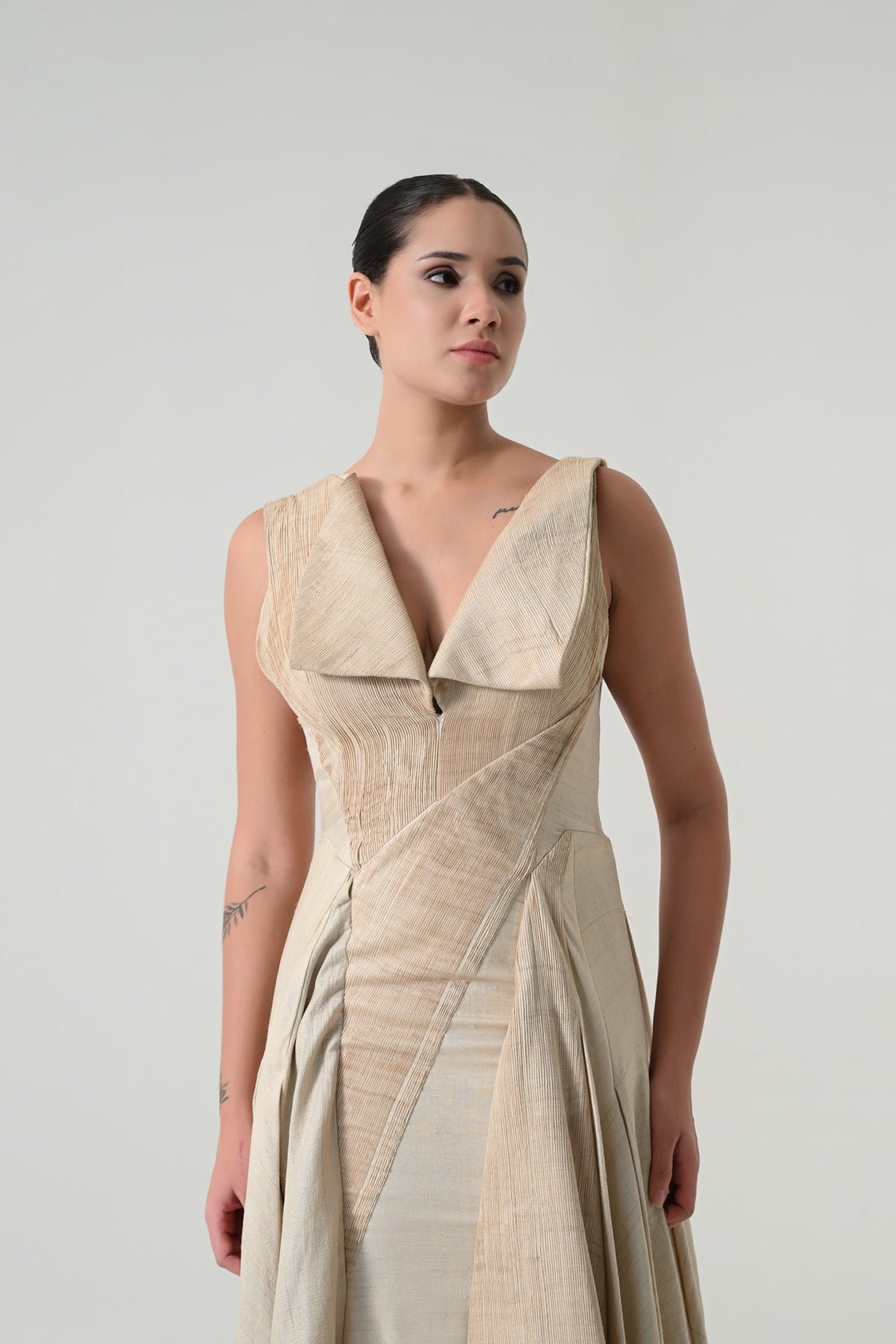 Beige Drape Gown