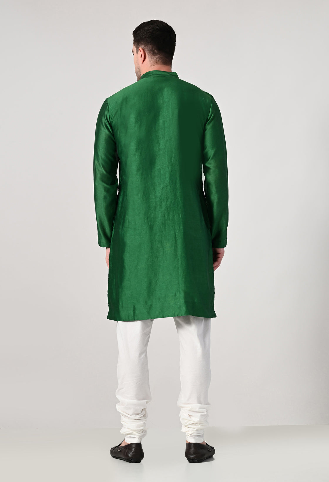 Emerald Green Textured  Kurta Set